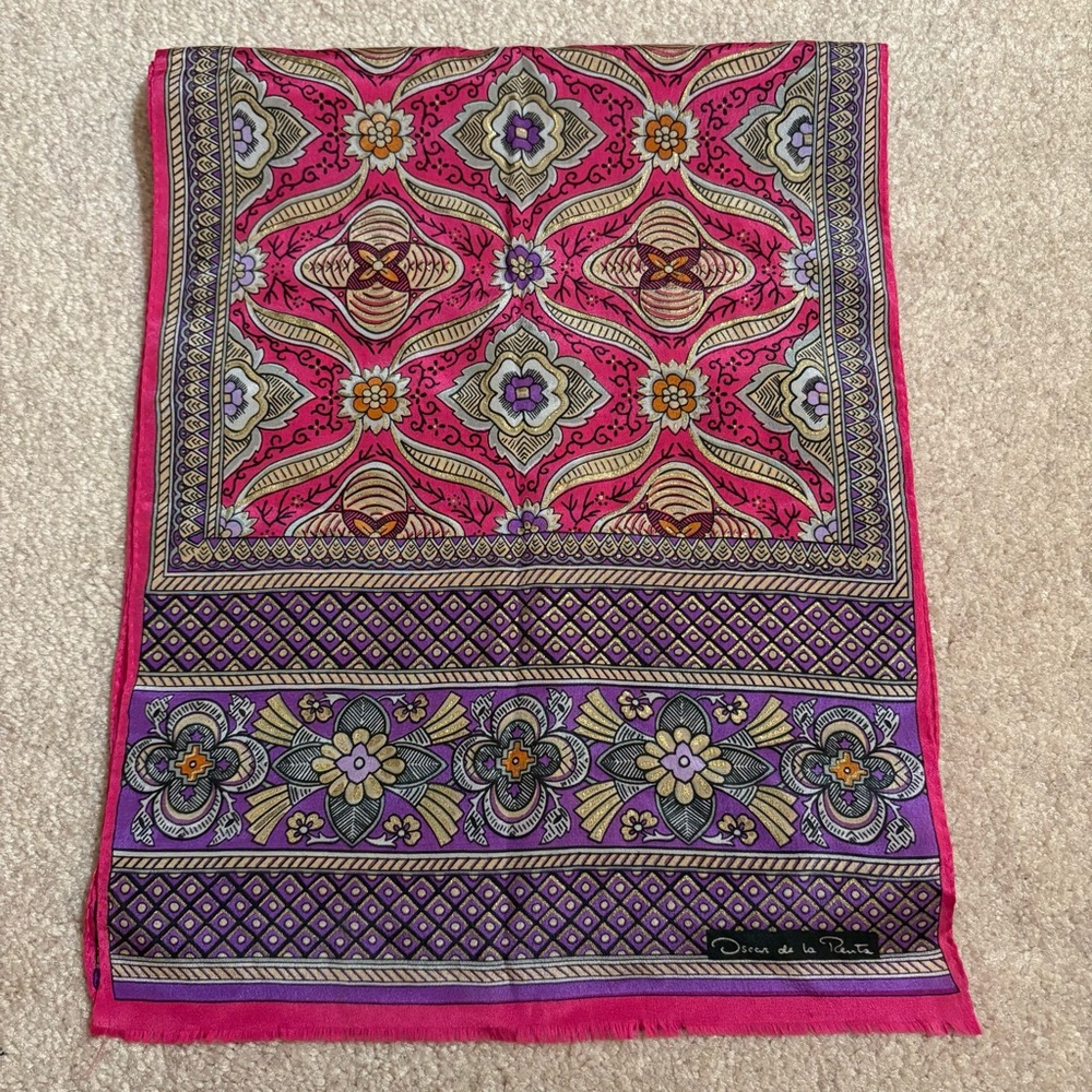 Vintage Oscar de la Renta Silk Scarf